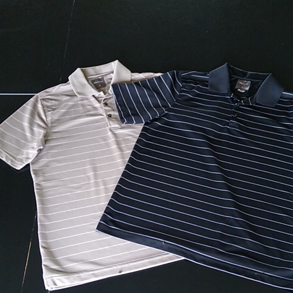 Tassco Elba GREG NORMAN PLAY DRY SHIRTS 1 BLACK 1 TAN STRIPED